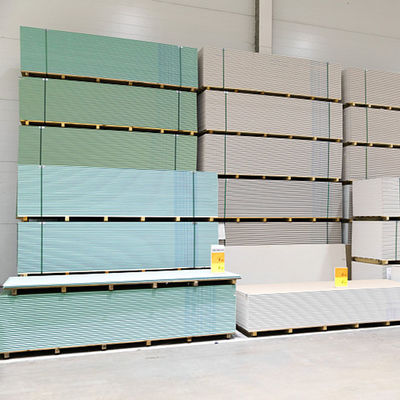 ভালো দাম 12.5 মিমি জল প্রতিরোধী প্লাস্টারবোর্ড, সিলিংয়ের জন্য আর্দ্রতা প্রমাণ জিপসাম বোর্ড অনলাইন