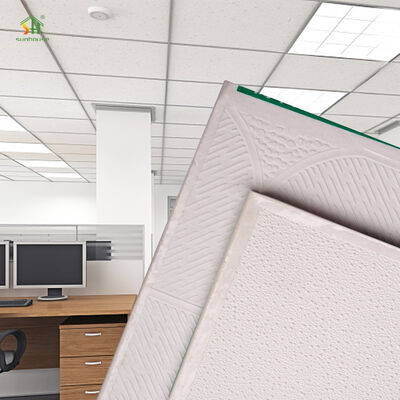 ভালো দাম আধুনিক 8.5 মিমি পিভিসি মিথ্যা সিলিং প্যানেল 595X595Mm পিভিসি প্লাস্টারবোর্ড অভ্যন্তরীণ আলংকারিক সিলিং সজ্জা জন্য জিপস অনলাইন