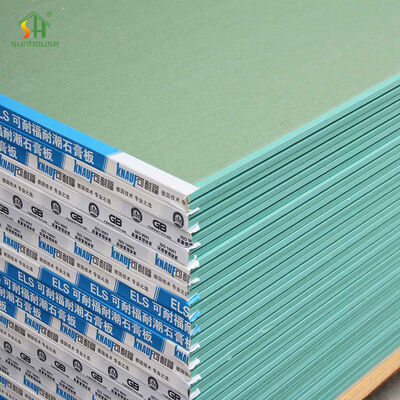 ভালো দাম আধুনিক নকশা 5/8 ইঞ্চি 1/2 ইঞ্চি অ-জ্বলন্ত জিপস প্যানেল জল প্রতিরোধী প্লাস্টার উপাদান জল প্রতিরোধী প্লাস্টারবোর্ড অনলাইন